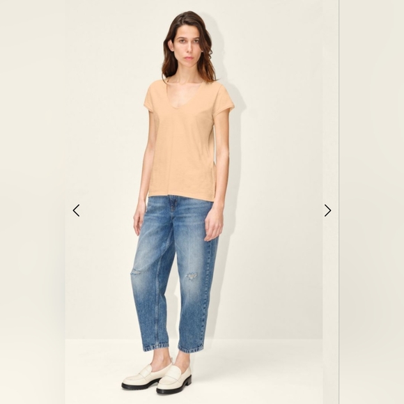 Drykorn For Beautiful People | AVIVI Classic Cotton Tee Shirt | Orange | Small - Picture 13 of 14